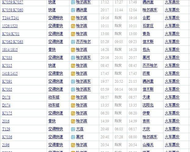 最新列车时刻表全面解析