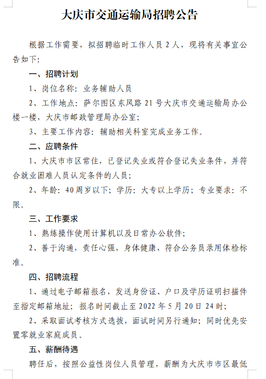 大荔县交通运输局最新招聘概览